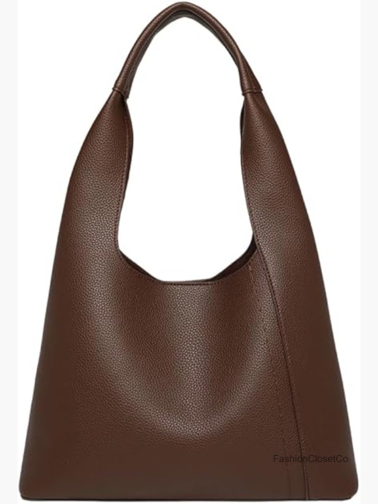 Slouchy Hobo Tote Bag - Pu Leather Shoulder Handbag Large Capacity With